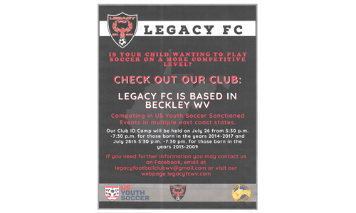 LEGACY FC ID CAMP SET FOR JULY 26 AND JULY 28